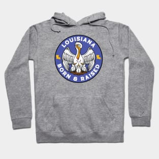 Louisiana Born & Raised // Louisiana Pelican State Flag Hoodie